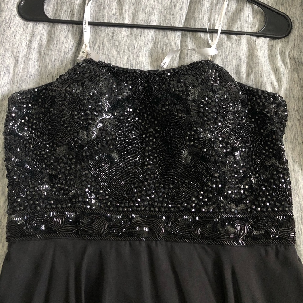 Sherri Hill Black Strapless Prom Dress